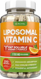 DACHA Vitamina C Liposomal Natural - 1700 mg, 200 Cápsulas - Alta Absorción, Vegano