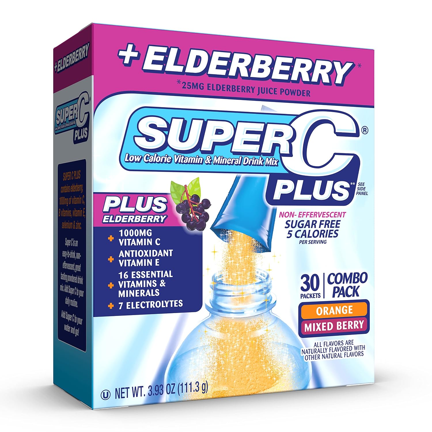 Super C Singles to Go - Pack Variado de 30 Sobres de Vitamina C en Polvo