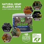 Only Natural Pet Masticables Suaves de Hemp para Alergias, Piel y Pelaje - 60 unidades
