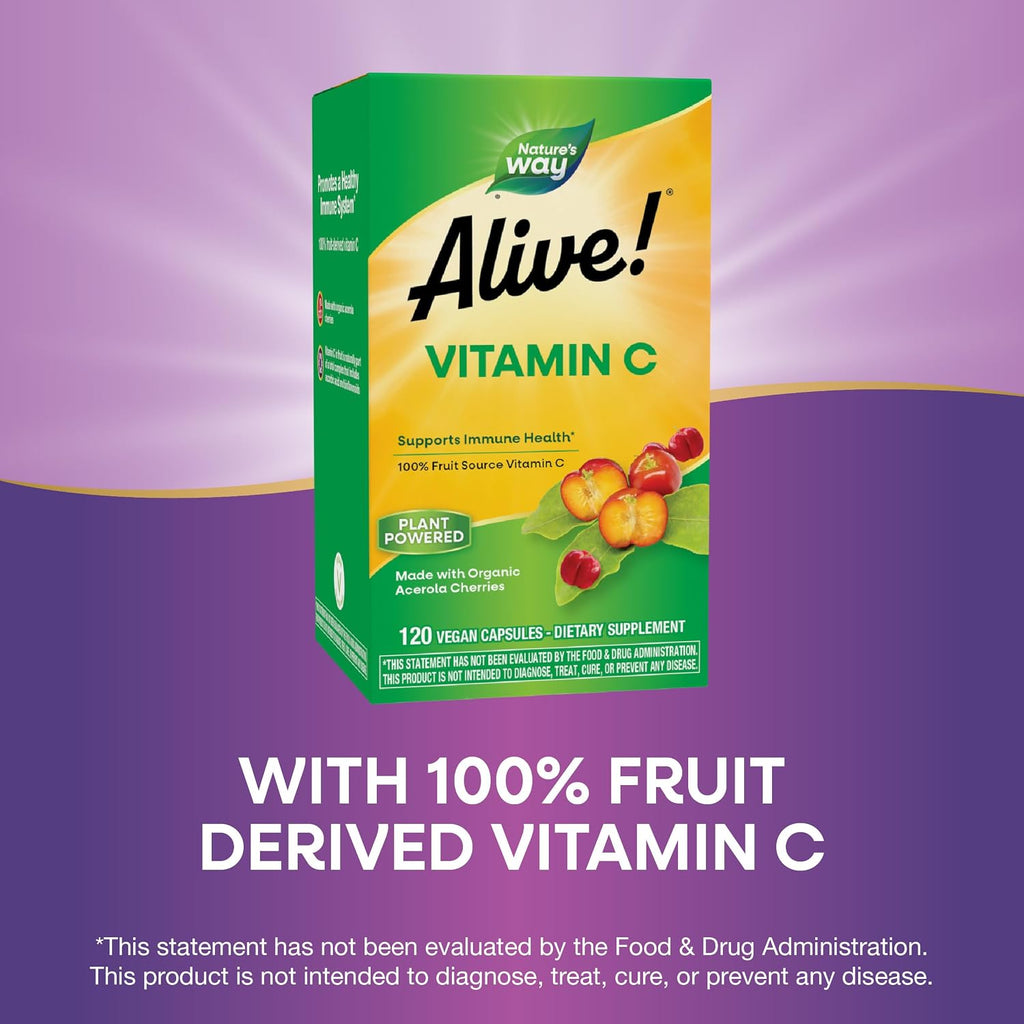 Alive! Organic Acerola Vitamin C - 120 Capsules