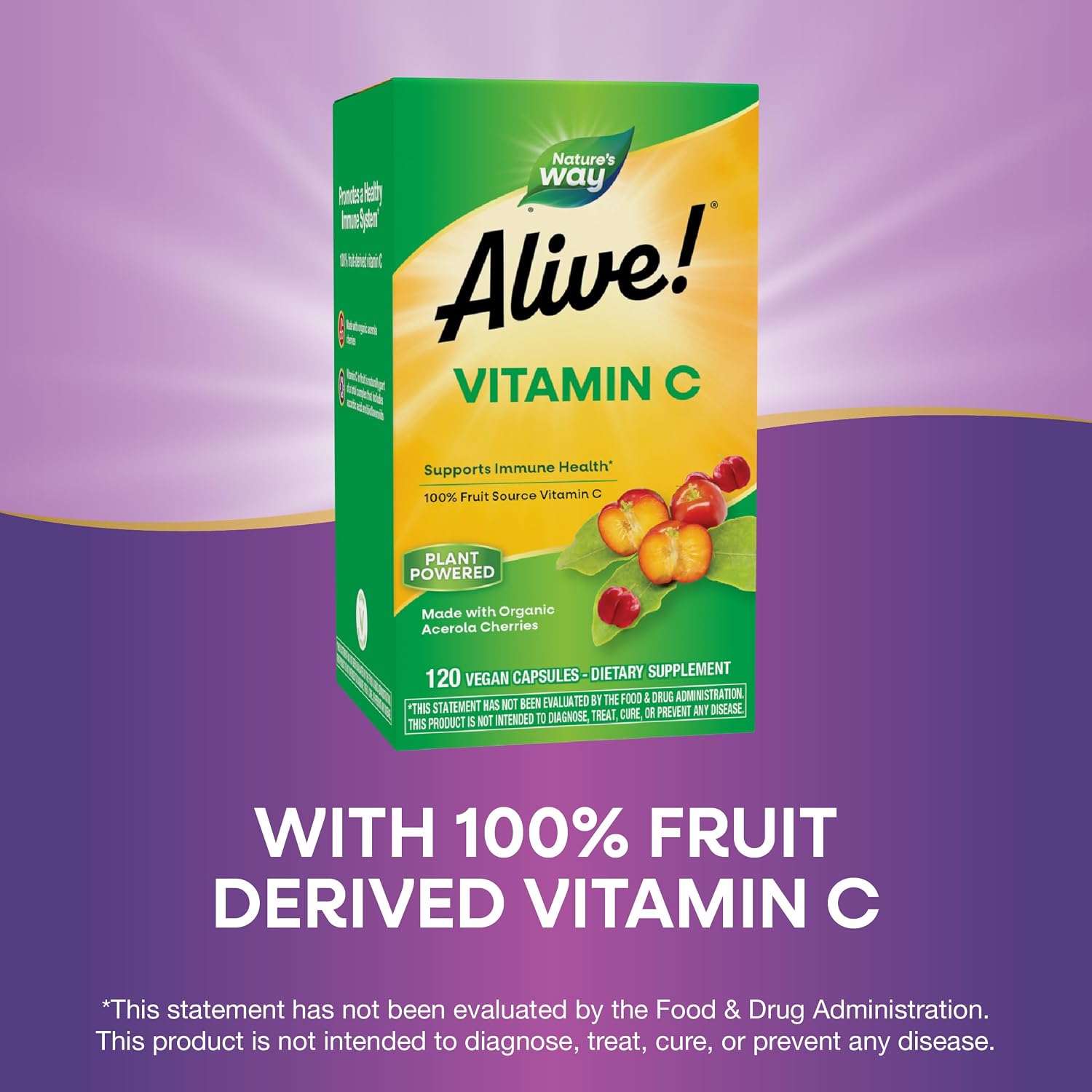 Alive! Organic Acerola Vitamin C - 120 Capsules