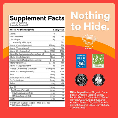 SmartyPants Gomitas Multivitamínicas con – Vitamina B12 (como metilcobalamina): contribuye al metabolismo – Image 6