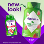 Vitafusion Gominolas de Vitamina D3 de Fuerza Extra, Sabor Fresa, 120 Unidades