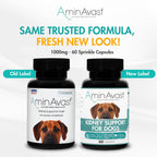 AminAvast Suplemento de Apoyo Renal para Gatos y Perros Pequeños, 300mg (Pack de 3) - 60 Cápsulas Espolvoreables