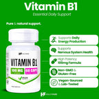 Healthfare Vitamina B1 100mg | 60 Cápsulas | Suplemento de Tiamina