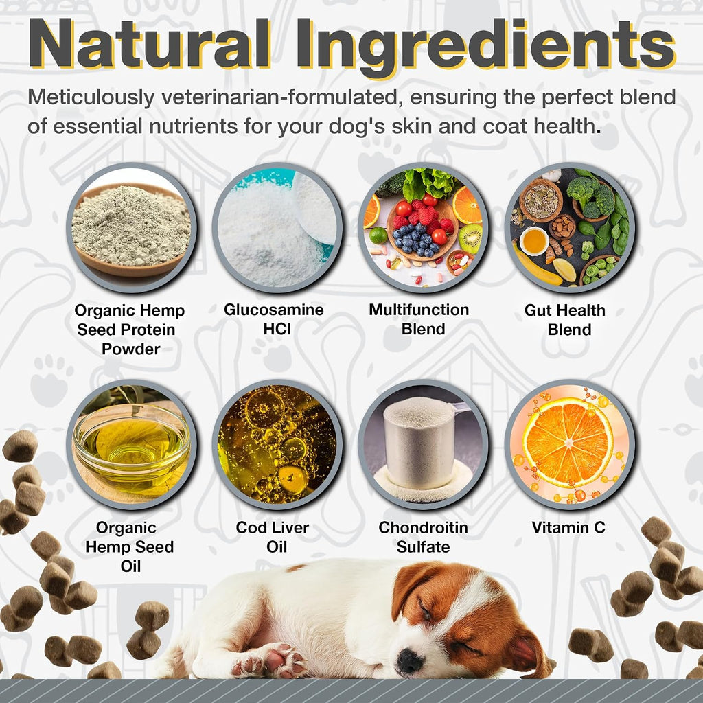 All Natural Multivitamin Soft Chews for Dogs 240ct | Glucosamina y Condroitina para Articulaciones con Probióticos para la Salud Intestinal e Inmunidad | Apoyo a la Movilidad y Bienestar Avanzado | Suministro para 4 Meses