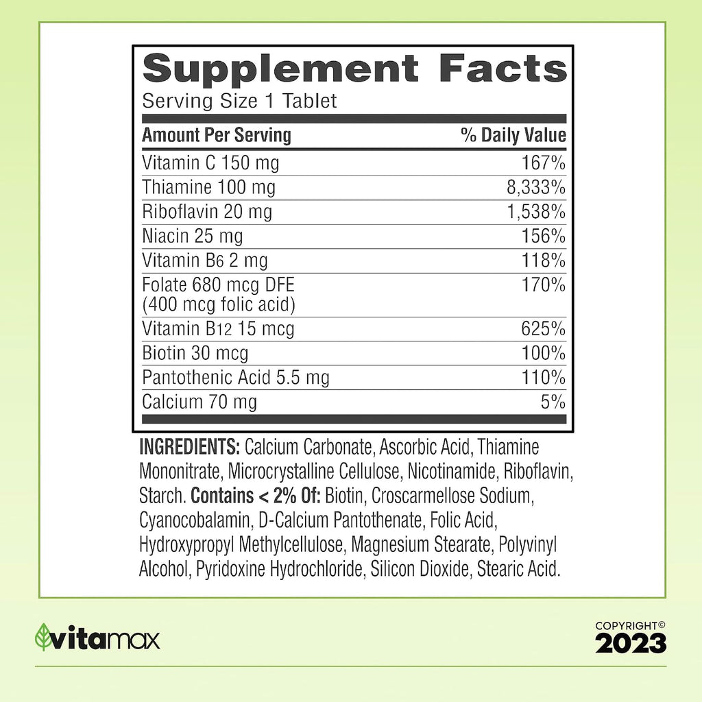 Sprin Val-Ley Super Vitamin B-Complex - 250 comprimidos (Suministro para más de 8 meses) + Guía de vitaminas Vtmx