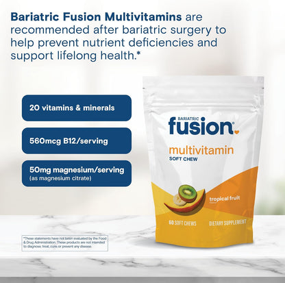 Bariatric Fusion Multivitamínico en Gominola Blanda para Cirugía Bariátrica - Sabor Fruta Tropical - 60 Unidades (1 Mes) – Image 5