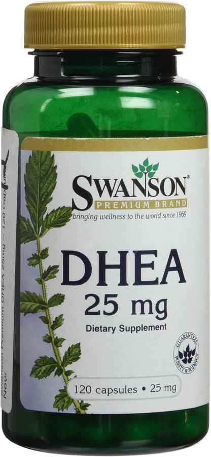 Swanson DHEA 25 mg, 120 Cápsulas – Image 1