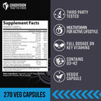 Ekkovision Multivitamin, Sin Hierro, 270 Cápsulas Vegetales (90 Dosis)
