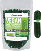 XPRS Nutra Cápsulas Vacías Tamaño 4 - 100 Unidades - Cápsulas Vegetales Pequeñas Transparentes