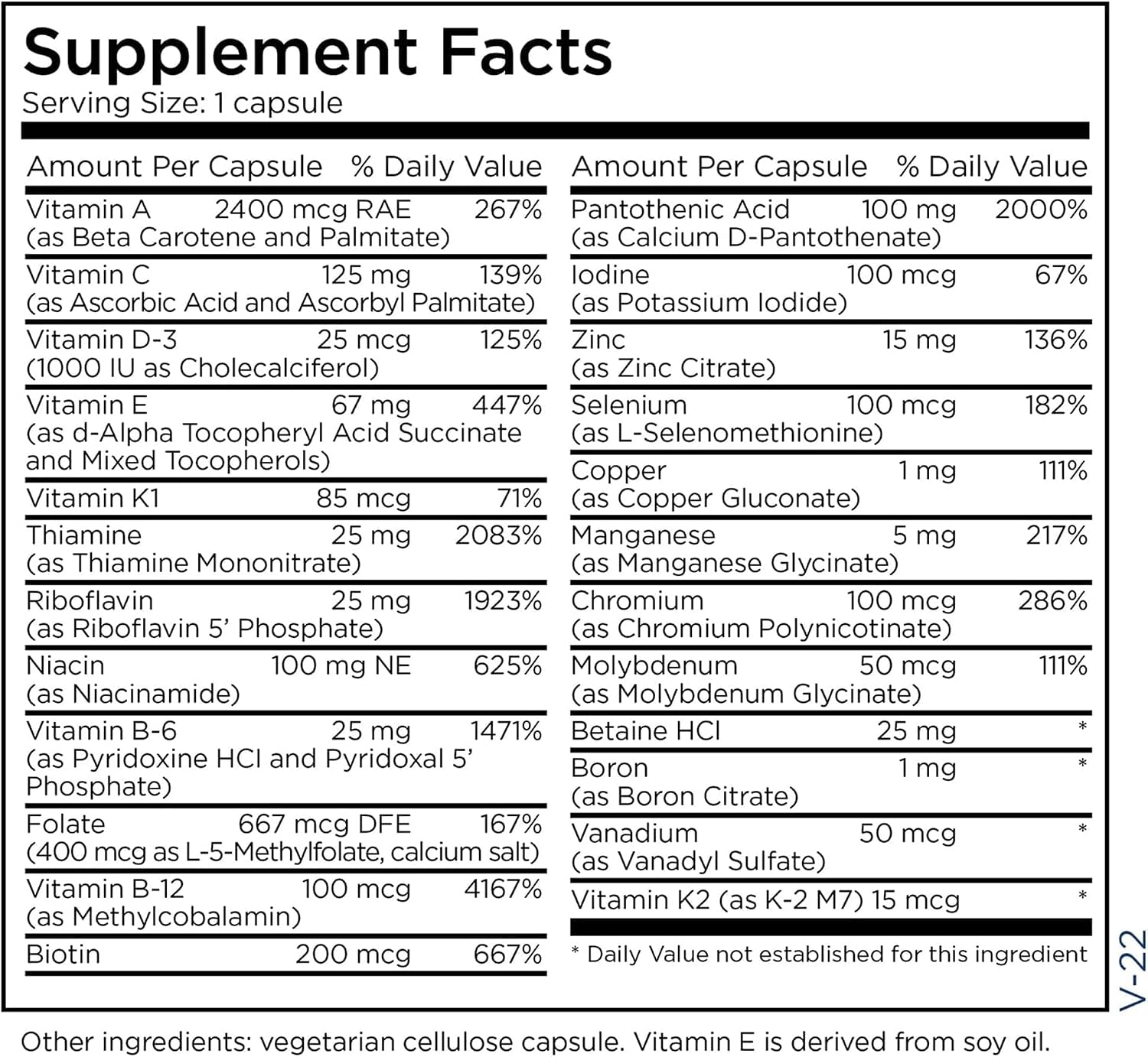 The Big One - Multivitamínico y Mineral Sin Hierro de una Toma Diaria