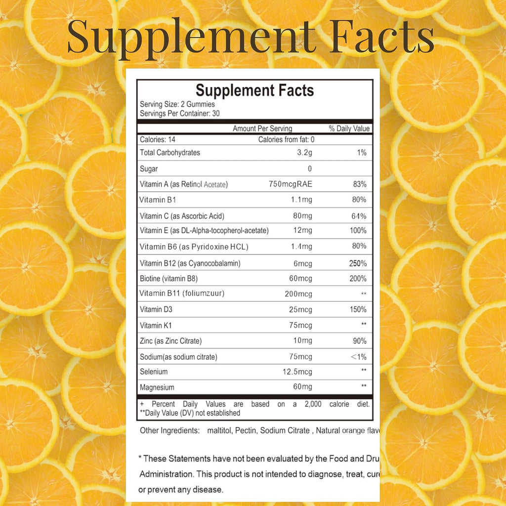 Multivitamin Gummies Veganas y Halal para Adultos