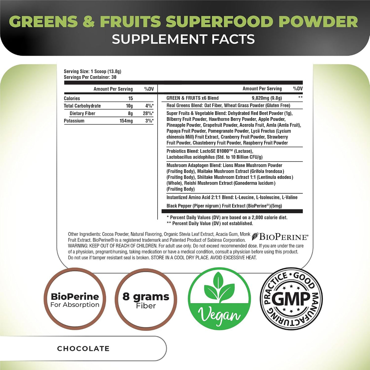 Nutrology Greens & Fruits Powder - Mezcla de – Piña, frambuesa y granada: frutas ricas en vitamina C y polifenoles. – Image 2