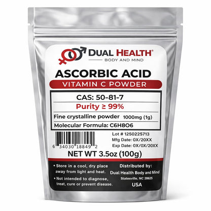 Ácido Ascórbico en Polvo Puro 100 g - – La vitamina C contribuye al funcionamiento normal del sistema inmunitario. – Image 1