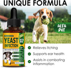 Yeast Infection Treatment for Dogs Helps with Itching & Allergies – Dog Yeast Infection Treatment Liquid Herbal Supplement – for All Breeds – Bacon Taste – 2 Oz