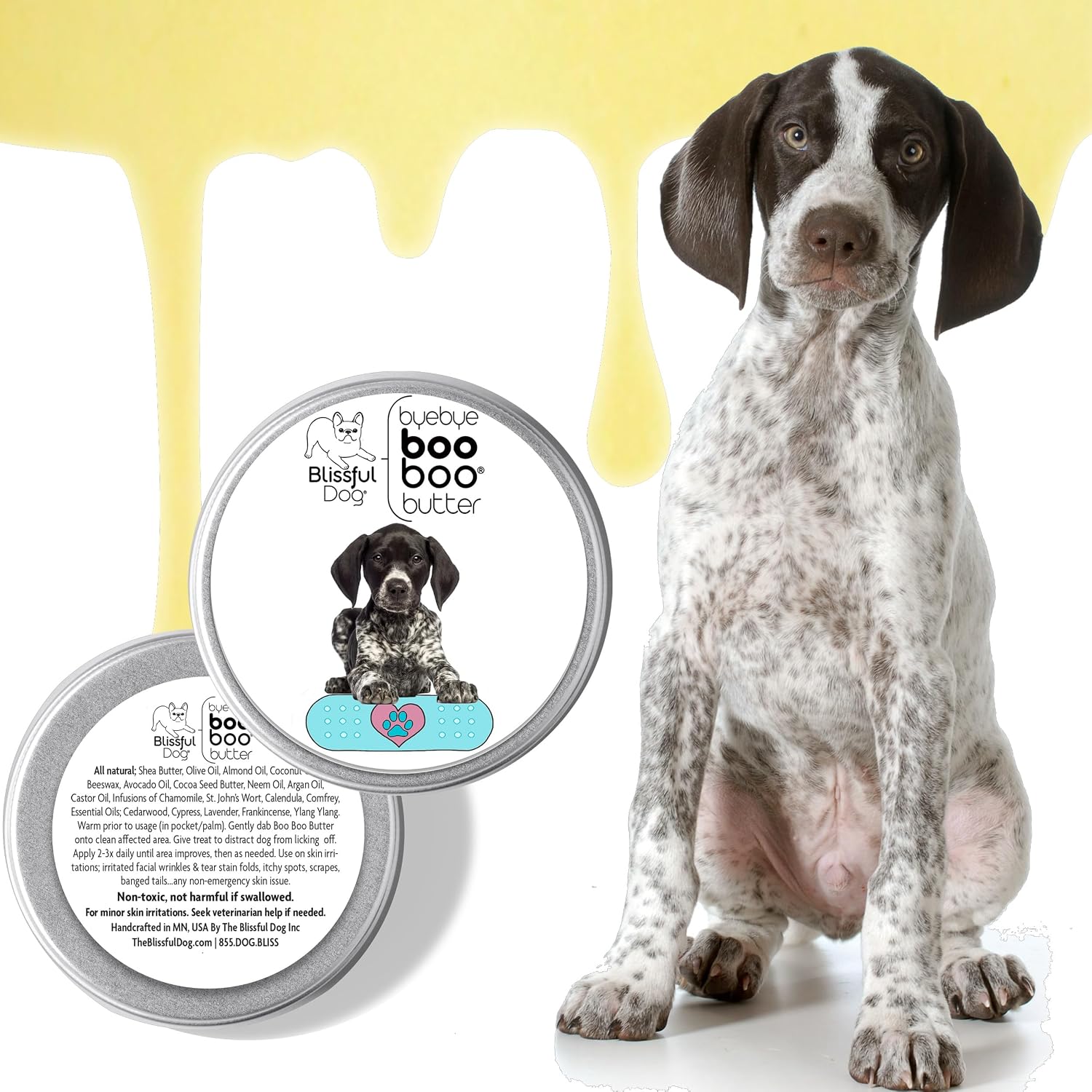 The Blissful Dog 2 oz LATA Mantequilla Booboo para Braco Alemán de Pelo Corto