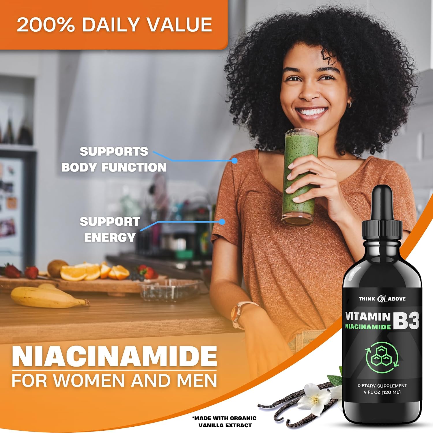 Think Above Vitamina B3 Niacinamida Líquida - Sin Flush - 60ml