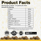 Pawlife Suplemento de Aceite de Pescado para Perros con Omega 3 - 240 Comprimidos Sabor Salmón