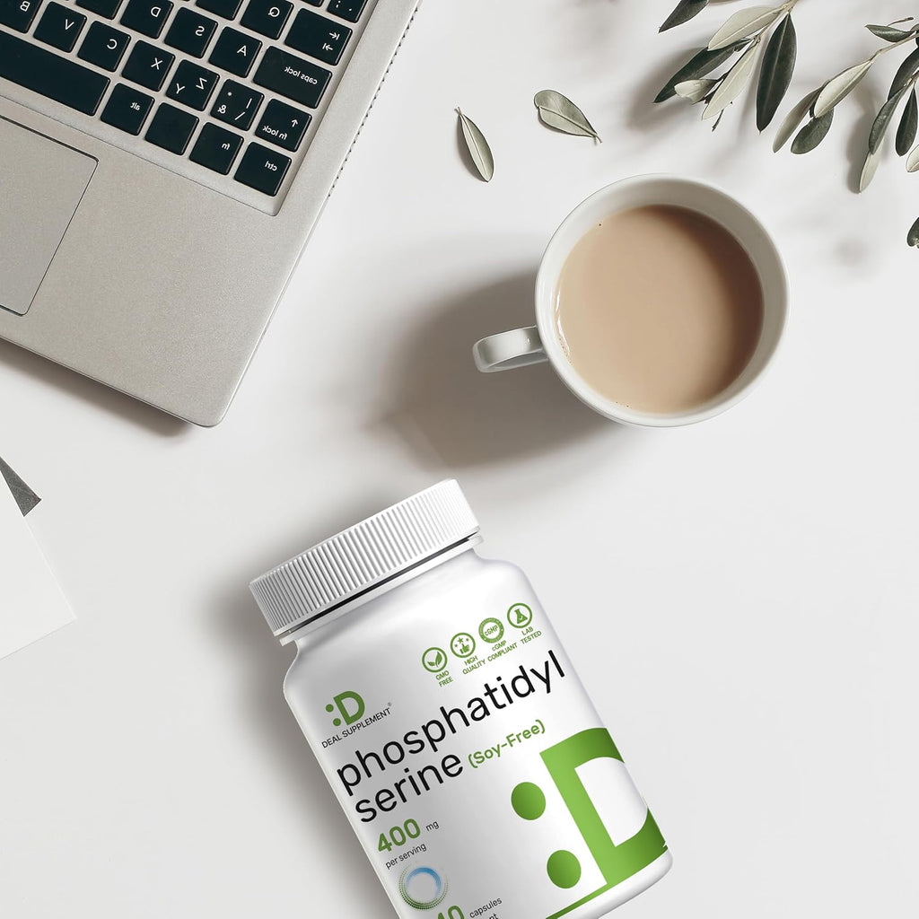 Fosfatidilserina 400mg, 240 Cápsulas – Lecitina de Girasol Sin Soja