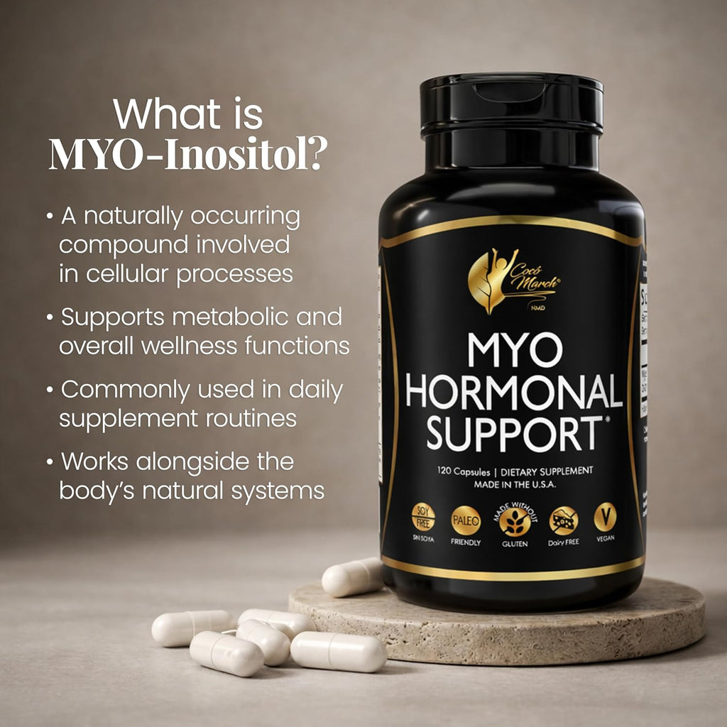 Cocó March N.M.D Myo-Inositol Apoyo Hormonal para Mujeres – 120 Cápsulas Veganas