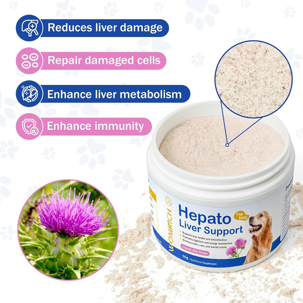 Hepato Liver Support for Dogs – Cardo Mariano con Complejo B (60g)