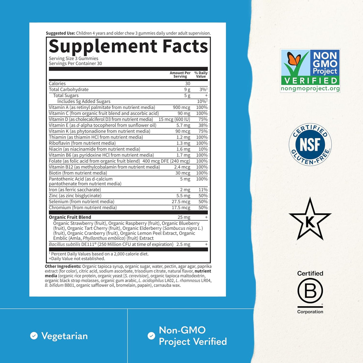 Garden of Life Vitamin Code Kids Multivitamin Gummies with Iron and Probiotics for Immune Health, Digestive Support & Energy – Image 3