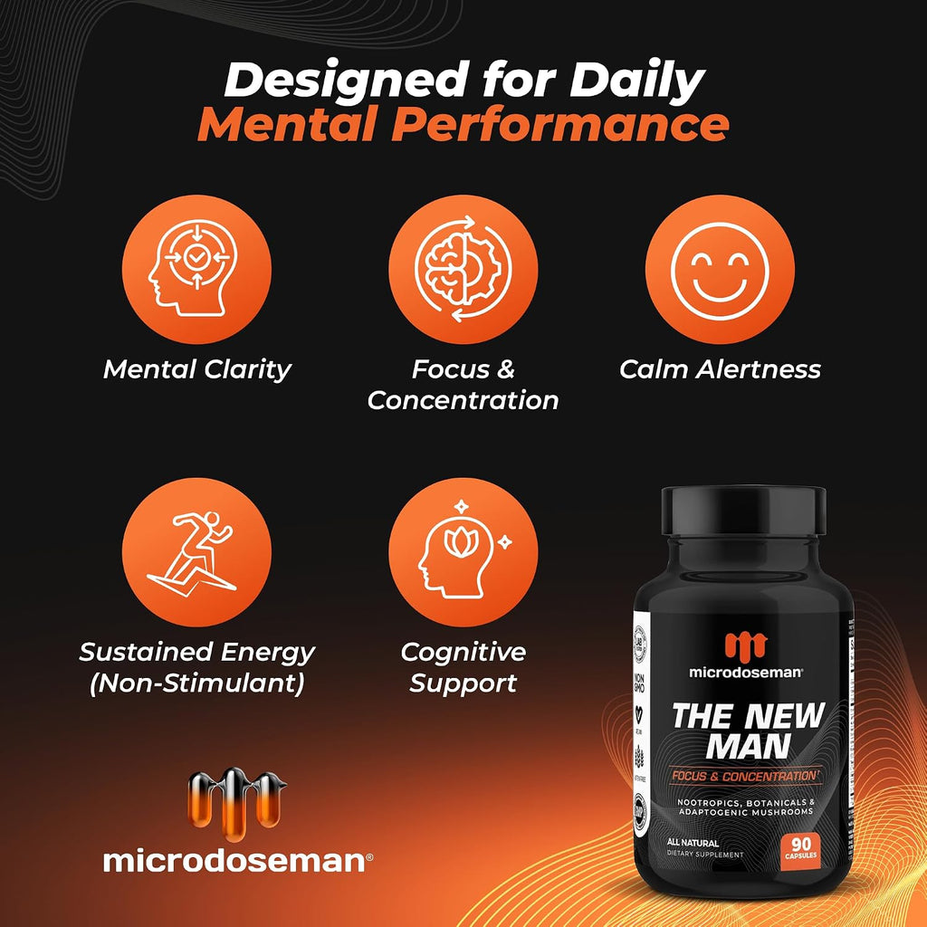 The New Man Brain Supplement for Memory and Focus - 90 Cápsulas