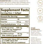 Solgar Resveratrol 250mg 60 Cápsulas Blandas