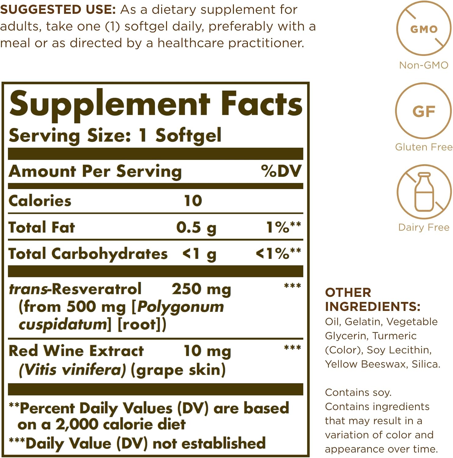 Solgar Resveratrol 250mg 60 Cápsulas Blandas