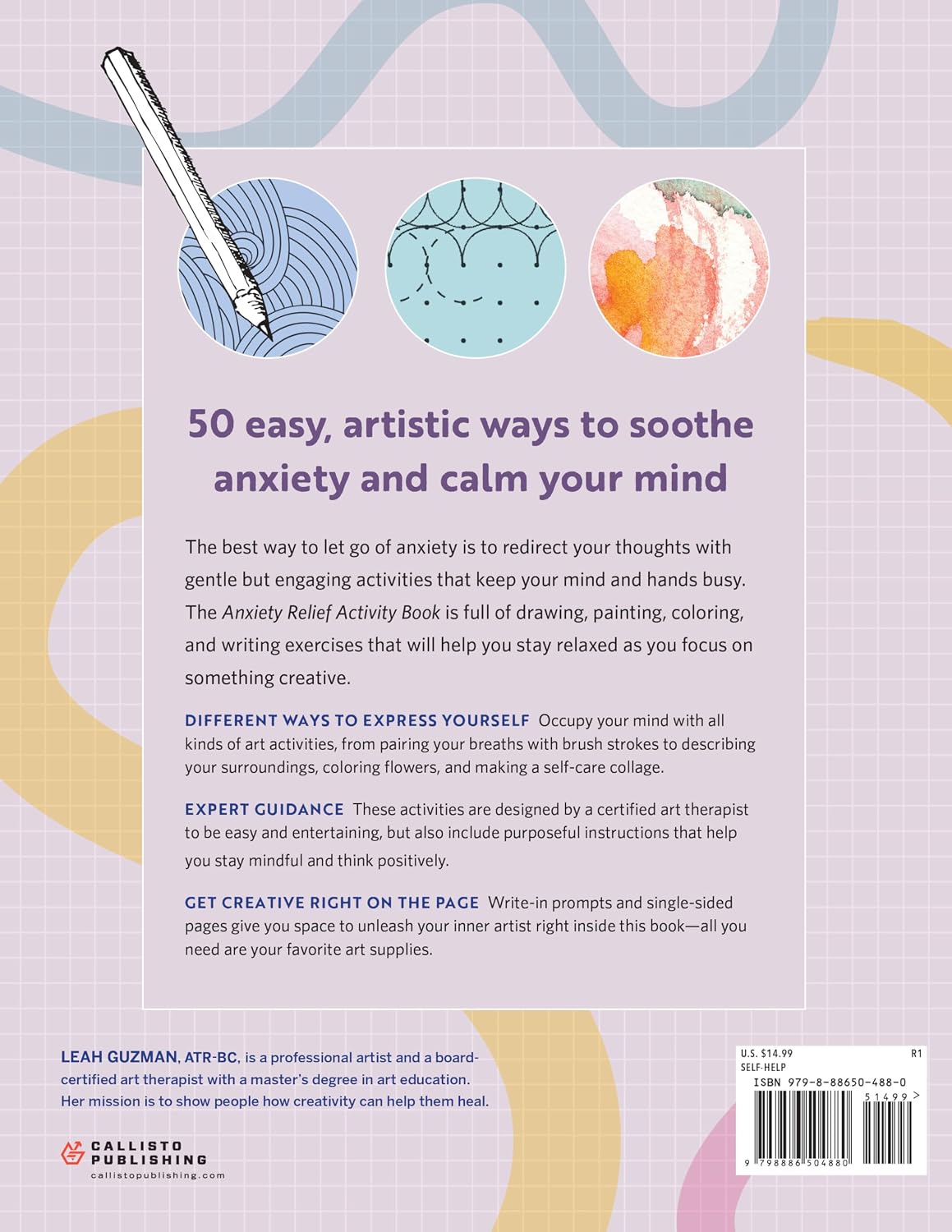 Anxiety Relief Activity Book: 50 Therapist-Designed Art Prompts for Anxiety