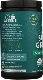 Ancient Nutrition SuperGreens Powder Bio con Probióticos, Sabor Menta Orgánica, 25 Raciones, 205g