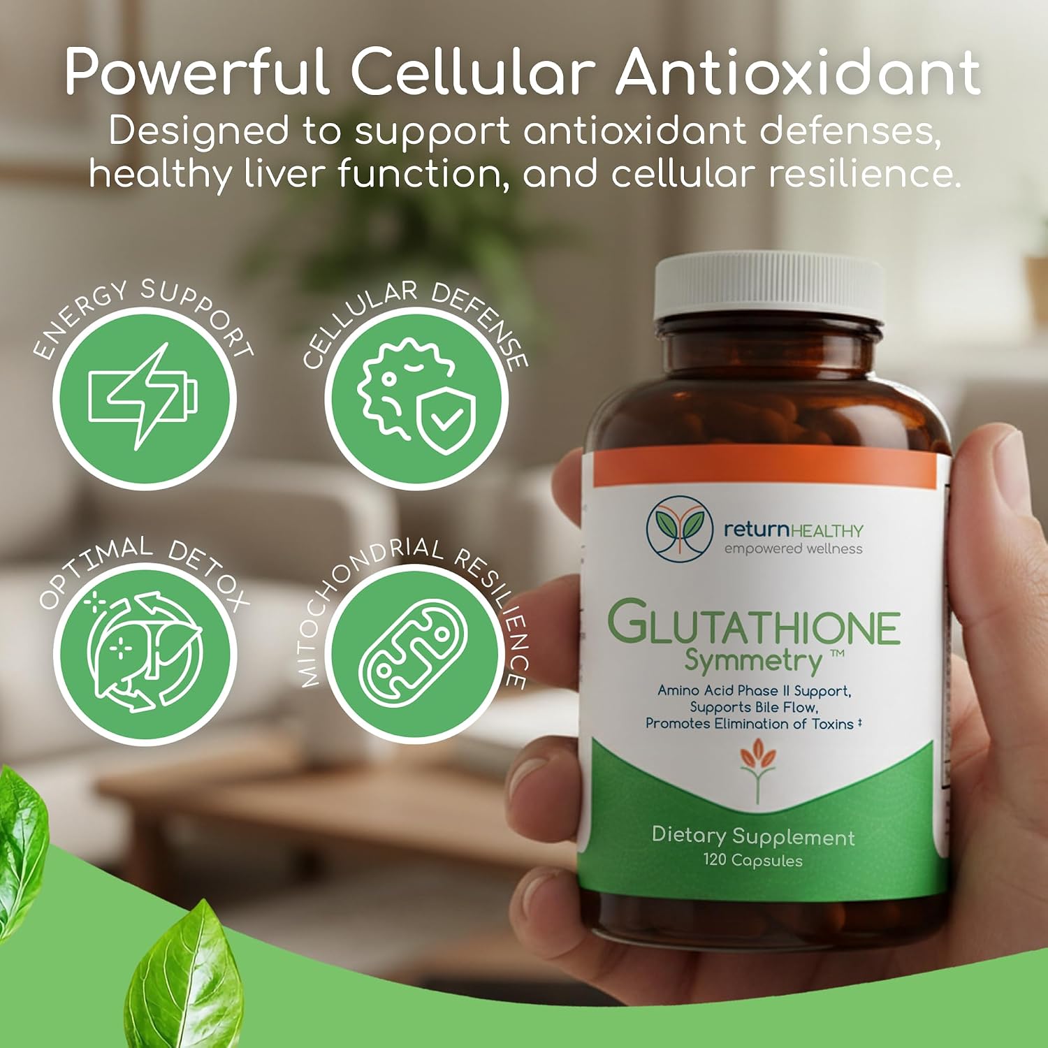 Glutathione Symmetry | S-Acetil Glutatión | Antioxidante y Detoxificación | 120 cápsulas