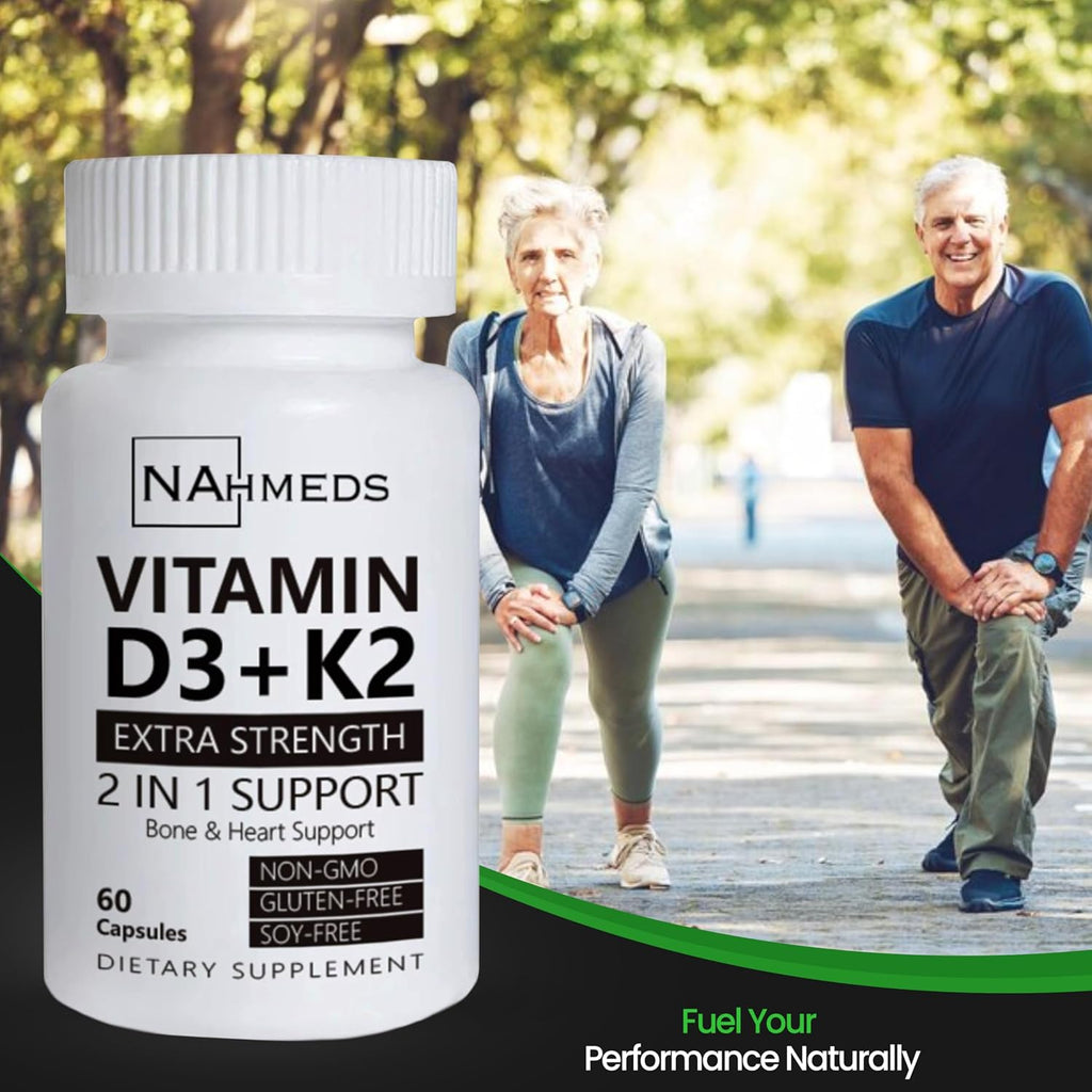 NAhmeds Vitamina D3 + K2 Extra Strength – 60 Cápsulas