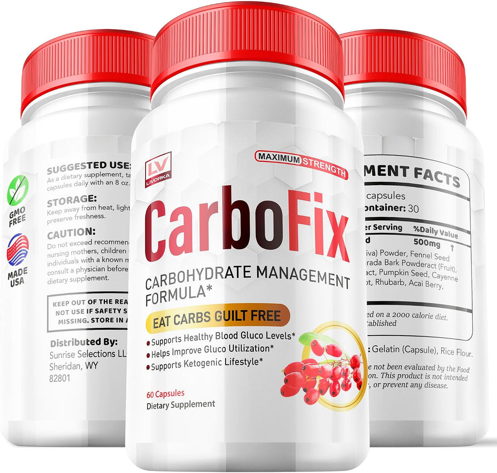 5 Pack - Carbofix Pills, 60 Comprimidos por Frasco para 30 Días