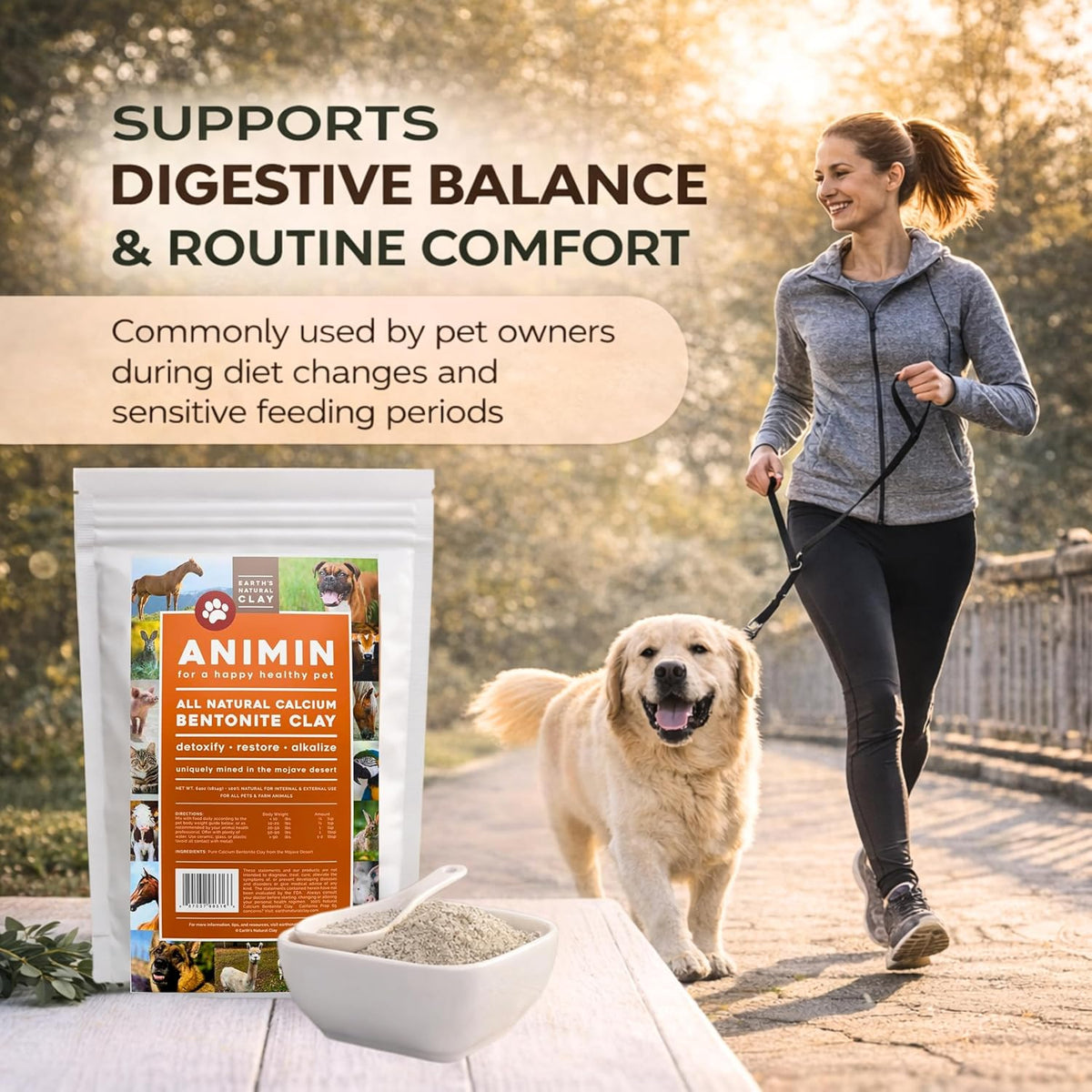 Earth's Living Animin Arcilla de Bentonita Cálcica para Mascotas – 100% Natural en Polvo Mineral – Image 4