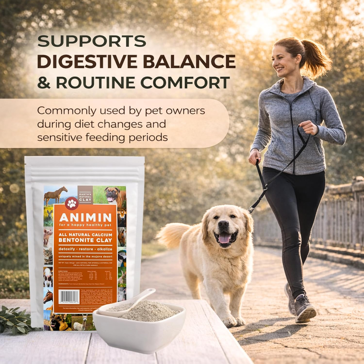 Calcium Bentonite Clay for Pets – 100% Natural Mineral Powder