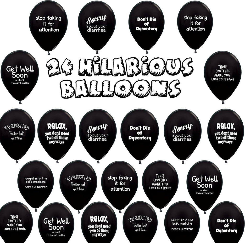 ROFLmart Sickloons Globos Divertidos Get Well Soon - Negro