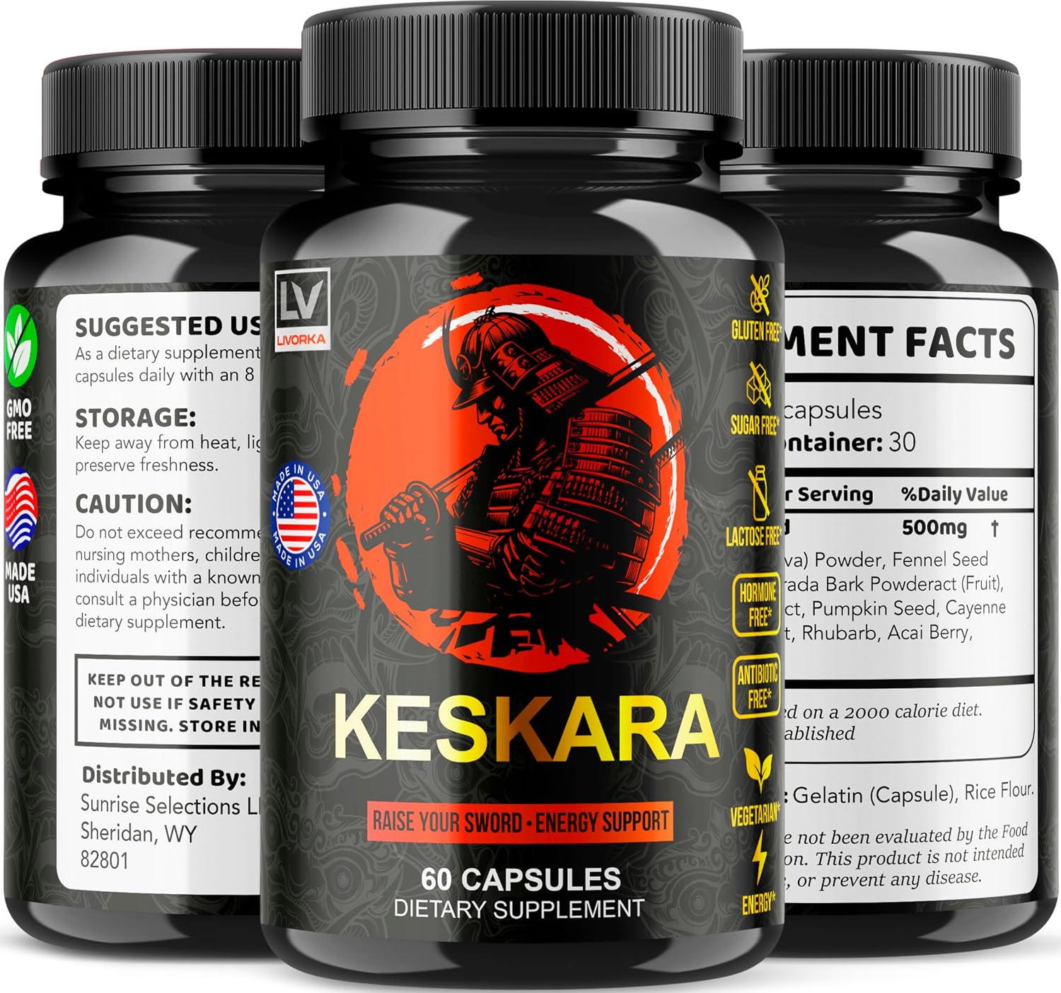 Keskara Pills for Men, 180 Cápsulas (3 Paquetes)