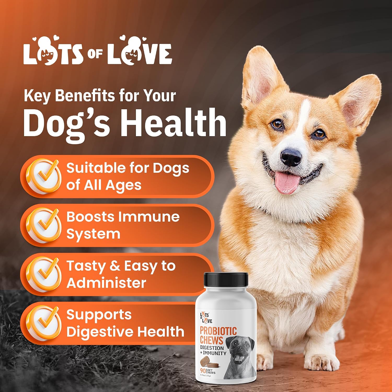 Probióticos para Perros en Masticables (90 unidades) – Salud Digestiva e Intestinal