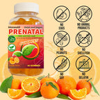 MonesAli Prenatal Gummies - Multivitamínico Prenatal y Postnatal Vegano con Folato, DHA, Hierro y Biotina - 90 Gominolas