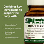 Standard Process Rumaplex - Suplemento de apoyo hepático con vitamina A y niacina, 40 cápsulas