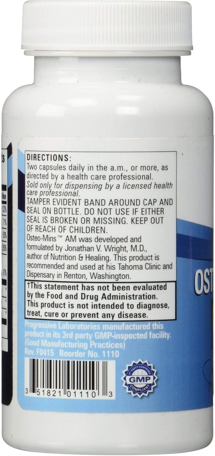Progressive Labs Osteo-Mins AM Suplemento, 60 Cápsulas