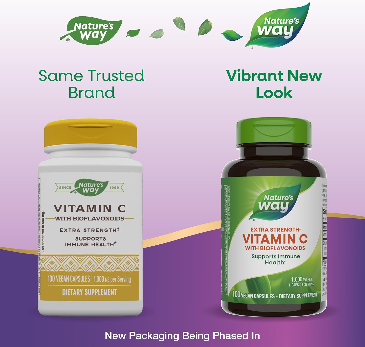 Nature's Way Vitamina C con Bioflavonoides - Extra Fuerte - 1000 mg de Vitamina C como Ácido Ascórbico - Bioflavonoides Cítricos - Sin Gluten y Sin Lácteos - 100 Cápsulas (Paquete de 2)