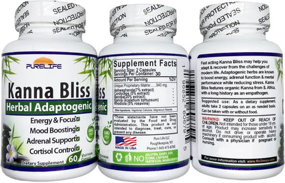 Kanna Bliss - Herbal Adaptogenic (60 – Apoyo a la relajación: Puede ayudar a reducir la sensación de tensión y – Image 7