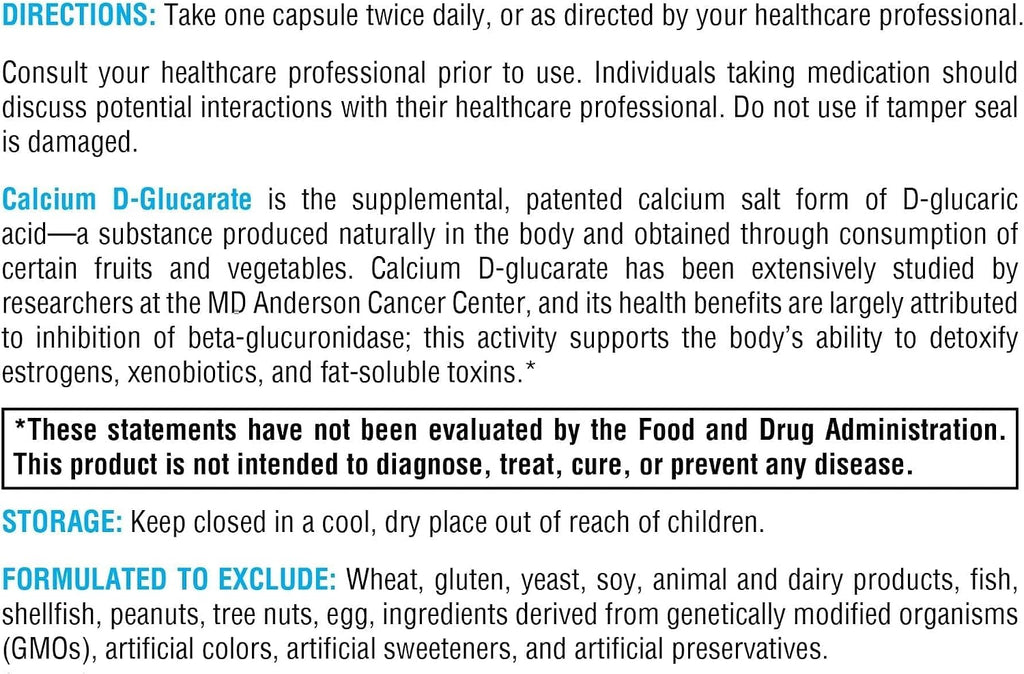 XYMOGEN Calcium D-Glucarate – 90 Vegan Capsules