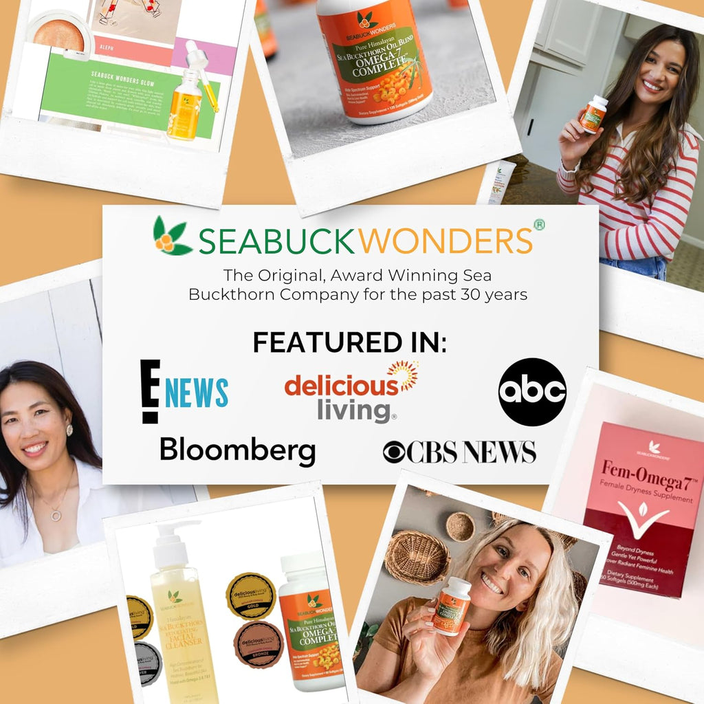 SEABUCKWONDERS Aceite de Semilla de Espino Amarillo Orgánico - Omega 3-6-9, 120 Cápsulas Blandas