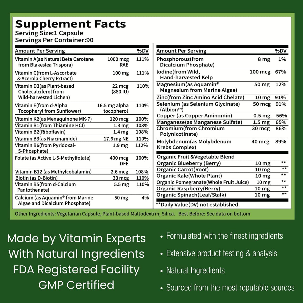 Multivitamínico Diario para Hombres con – El zinc contribuye a la fertilidad y reproducción normales. – Image 6