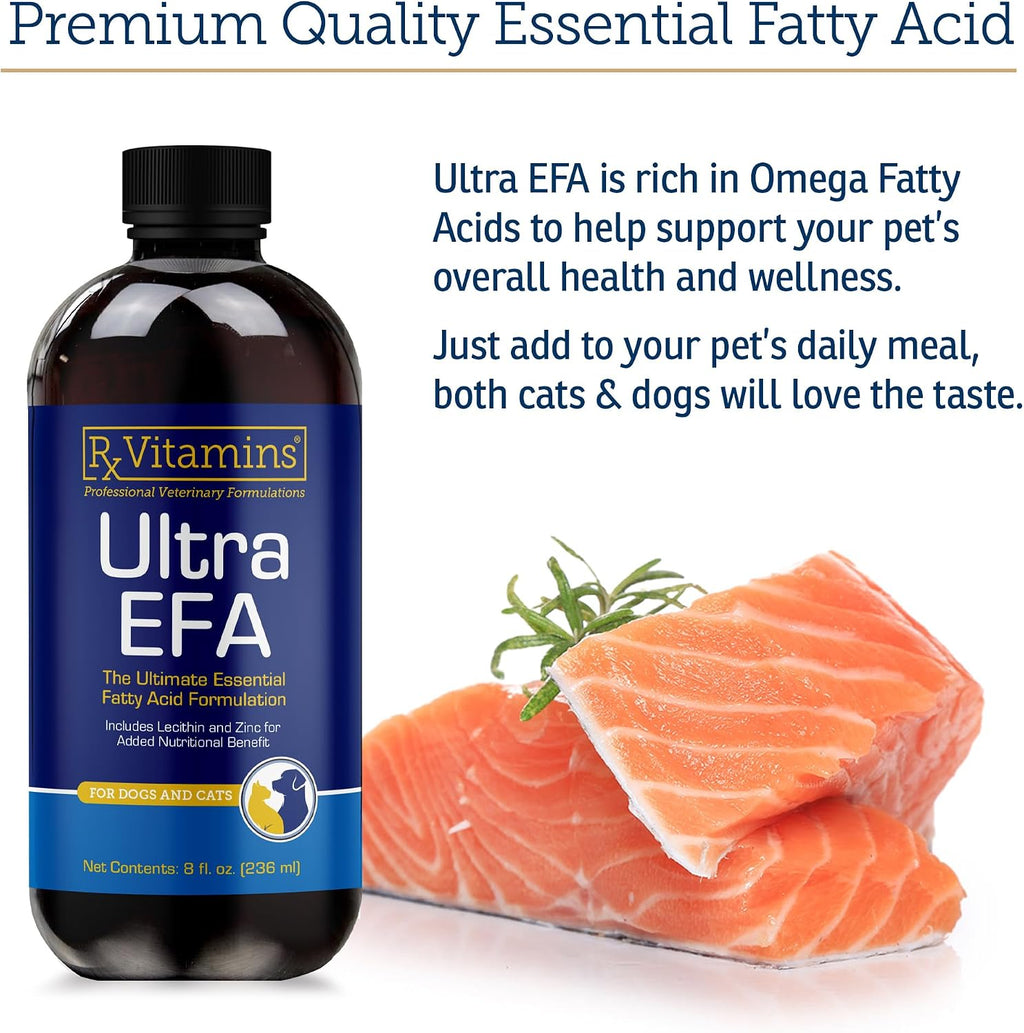 Rx Vitamins Ultra EFA Omega 3 Fish Oil para Perros y Gatos - 237 ml