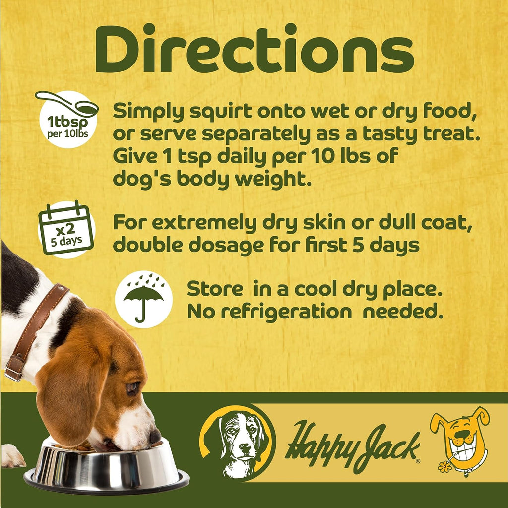 Happy Jack Tonekote Suplemento para Piel y Pelo de Perros, Aceite con Ácidos Grasos Esenciales y Vitaminas, 473 ml